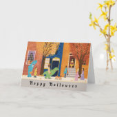 ハロウィーン秋のトリックまたはトレーター カード (黄色い花)