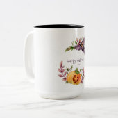 ハロウィーン秋の紅葉2トーンのコーヒーマグ ツートーンマグカップ (正面左)