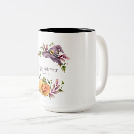 ハロウィーン秋の紅葉2トーンのコーヒーマグ ツートーンマグカップ (正面右)