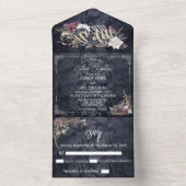 ハロウィーン秋の結婚式フローラ水彩ヘビ オールインワン招待状 (内側)