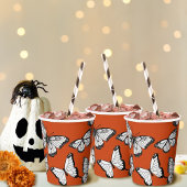 ハロウィーン秋オレンジバタフライコテ不気味ーコア 紙コップ