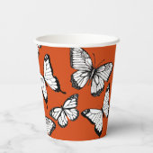 ハロウィーン秋オレンジバタフライコテ不気味ーコア 紙コップ (裏面)