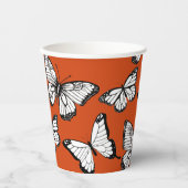 ハロウィーン秋オレンジバタフライコテ不気味ーコア 紙コップ (正面)