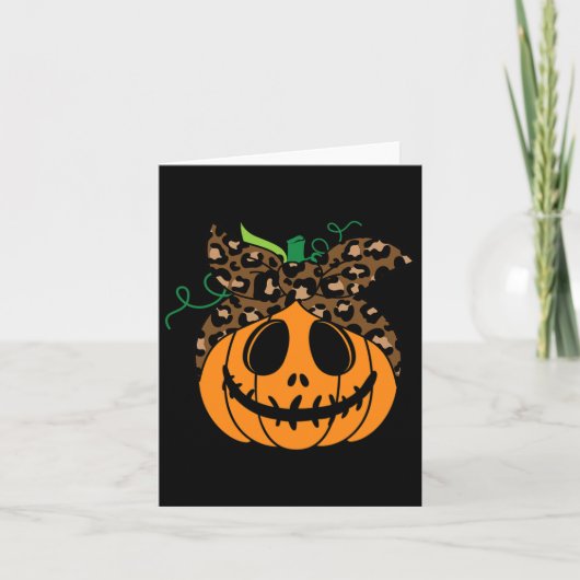 ハロウィーン秋カワイアンドおもしろいカボチャ カード (正面)