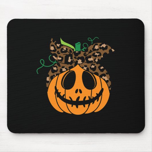ハロウィーン秋カワイアンドおもしろいカボチャ マウスパッド (正面)
