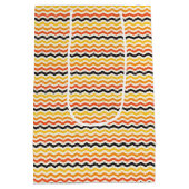 ハロウィーン秋シェブロン紅葉 ミディアムペーパーバッグ (裏面)