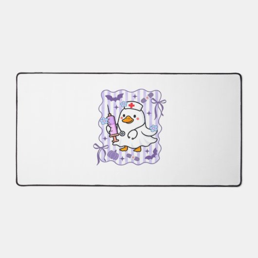 ハロウィーン秋パープルコケットガチョウナースエステート デスクマット (正面)