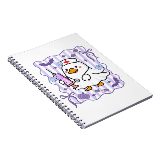 ハロウィーン秋パープルコケットガチョウナースエステート ノートブック (右側)