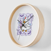 ハロウィーン秋パープルコケットガチョウナースエステート 壁時計 (傾斜)