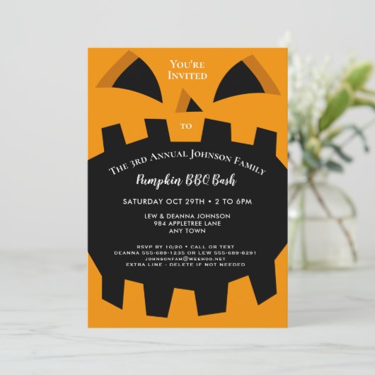 ハロウィーン秋ファミリーフレンズ懇親会またはパーティー 招待状 (スタンド正面)
