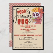 ハロウィーン秋フレンズBBQスカルバーガーフリット 招待状 (正面/裏面)