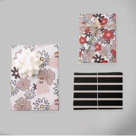 ハロウィーン秋フローラパステルカラー ラッピングペーパーシート