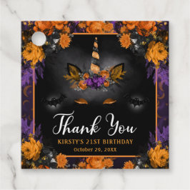 ハロウィーン秋フローラユニコーン顔誕生日パーティー フェイバータグ