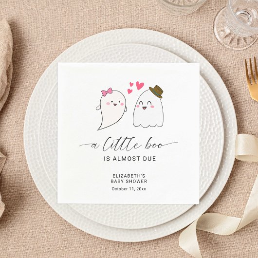 ハロウィーン秋リトルブベビーシャワーQRコード スタンダードカクテルナプキン