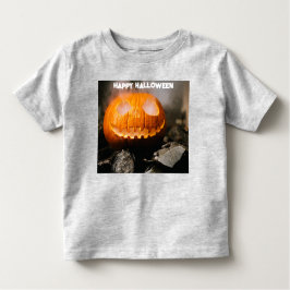 ハロウィーン秋不気味オレンジウィッチカボチャかわいい トドラーTシャツ
