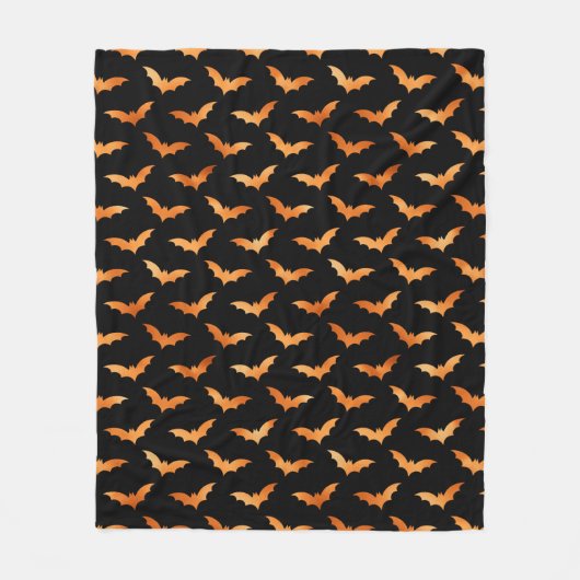 ハロウィーン秋不気味飛んでいるこうもり フリースブランケット (正面)