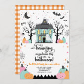 ハロウィーン秋新しいアドレス新しいホーム発表 招待状 (正面/裏面)