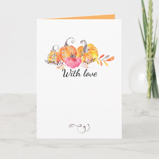 ハロウィーン秋秋カボチャの水色絵を描 ノートカード (正面)