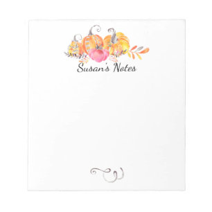 ハロウィーン秋秋カボチャの水色絵を描 ノートパッド