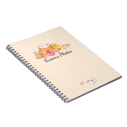 ハロウィーン秋秋カボチャの水色絵を描 ノートブック (右側)