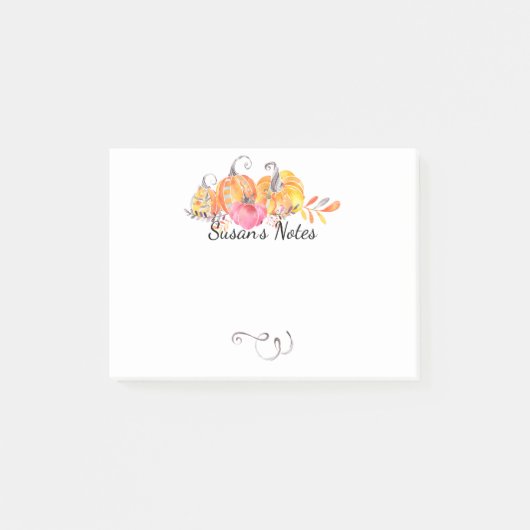 ハロウィーン秋秋カボチャの水色絵を描 ポストイット (正面)