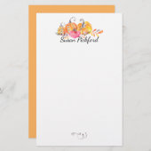 ハロウィーン秋秋カボチャの水色絵を描 便箋 (正面/裏面)