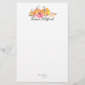 ハロウィーン秋秋カボチャの水色絵を描 便箋 (正面)