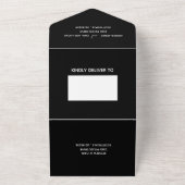 ハロウィーン秋10月スケルトン結婚カップルの全 オールインワン招待状 (外側)