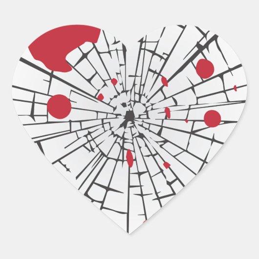 ハロウィーン粉砕ガラス ハートシール (正面)