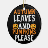 ハロウィーン紅葉とカボチャ誕生日 セラミックオーナメント (左)
