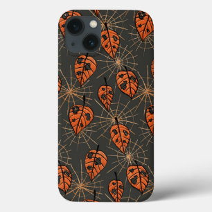 ハロウィーン紅葉とクモの巣 iPhone 13ケース