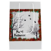 ハロウィーン紅葉グニャリーツリーズスパイダー ミディアムペーパーバッグ (裏面)