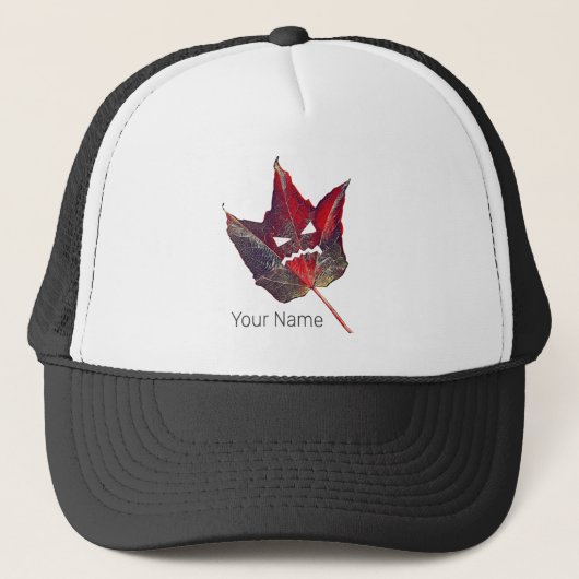 ハロウィーン紅葉リーフ秋感謝祭 キャップ (正面)