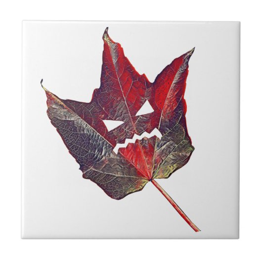 ハロウィーン紅葉リーフ秋感謝祭 タイル (正面)