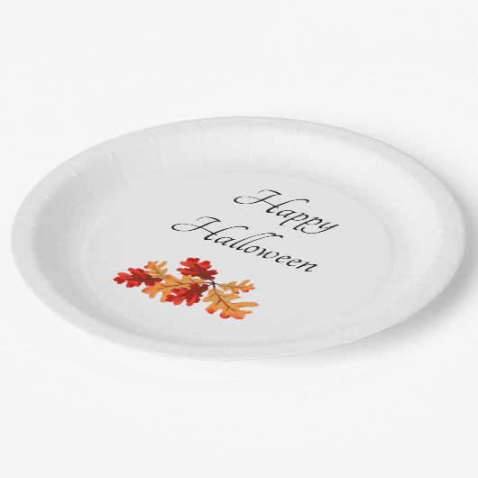 ハロウィーン紅葉 エレガント ペーパープレート (アングル)