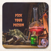 ハロウィーン紙コースター、あなたの毒を選ぶ スクエアペーパーコースター (正面)