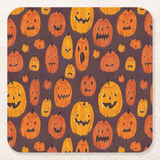 ハロウィーン紙コースター スクエアペーパーコースター (正面)