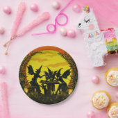 ハロウィーン紙パーティープレート、ウィッチス茶パーティー ペーパープレート (パーティー)