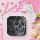 ハロウィーン紙プレート-スカル ペーパープレート (パーティー)