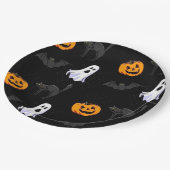 ハロウィーン紙プレート/幽霊、カボチャとこうもり ペーパープレート (アングル)