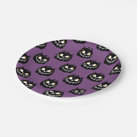 ハロウィーン紙プレート – 怖いカボチャ紙プレート ペーパープレート (アングル)