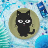 ハロウィーン紙プレート/黒猫 ペーパープレート (パーティー)