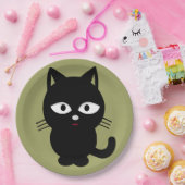 ハロウィーン紙プレート/黒猫 ペーパープレート (パーティー)