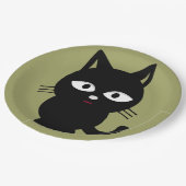 ハロウィーン紙プレート/黒猫 ペーパープレート (アングル)