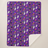 ハロウィーン紙吹雪ふりかける幽霊アイスクリームミックス シェルパブランケット (正面)