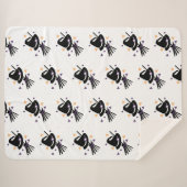 ハロウィーン紙吹雪ウィッチハットと箒 シェルパブランケット (正面(横))