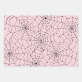 ハロウィーン紙-幽霊とクモの巣 ラッピングペーパーシート (正面3)