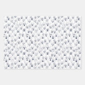 ハロウィーン紙-幽霊とクモの巣 ラッピングペーパーシート (正面)