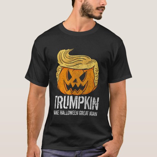 ハロウィーン素晴らし再びドナルドトランプトランプキンパンプー Tシャツ (正面)