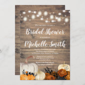 ハロウィーン素朴オレンジバラブライダルシャワー 招待状 (正面/裏面)